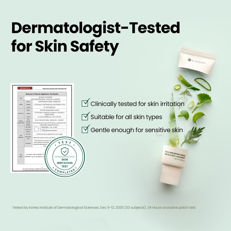 K-SECRET SEOUL 1988 Repair Cream - Soothing Niacinamide & Centella Asiatica Moisturizer | Hydrating Barrier Cream for Sensitive Skin | 50ml / 1.69 fl oz