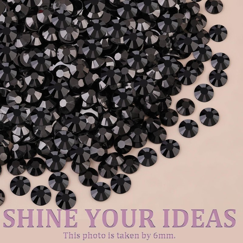 Resin Jelly Rhinestones for Crafting with B7000 Jewelry Glue, 1 Box Black Flatback Crystal with 3Pcs 10ml Glue, Bedazzling Non Hotfix Gems for DIY Tumblers Clothing Shoes Manicure
