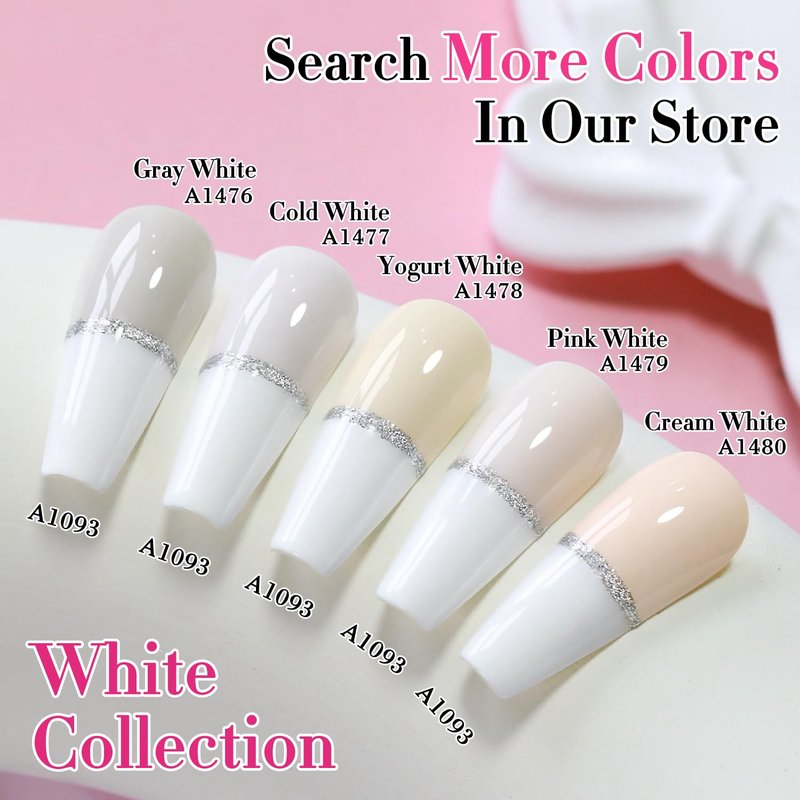 Double Rhythm 15ML Gel Polish Pure Sheer Same Color Same Bottle Soak Off Gel Polish Art Manicure Salon DIY at Home for Women (Beige White-A1478)