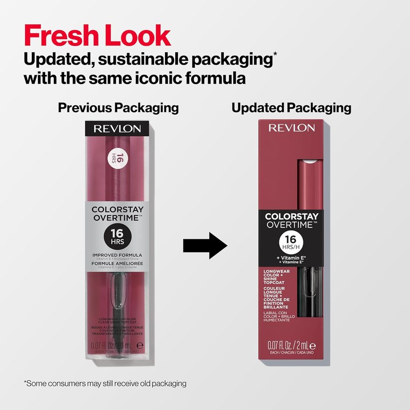 Revlon ColorStay Overtime Liquid Lipstick - Long-Lasting Dual-Ended Lip Color with Vitamin E | 005 Infinite Raspberry, 0.07 fl oz