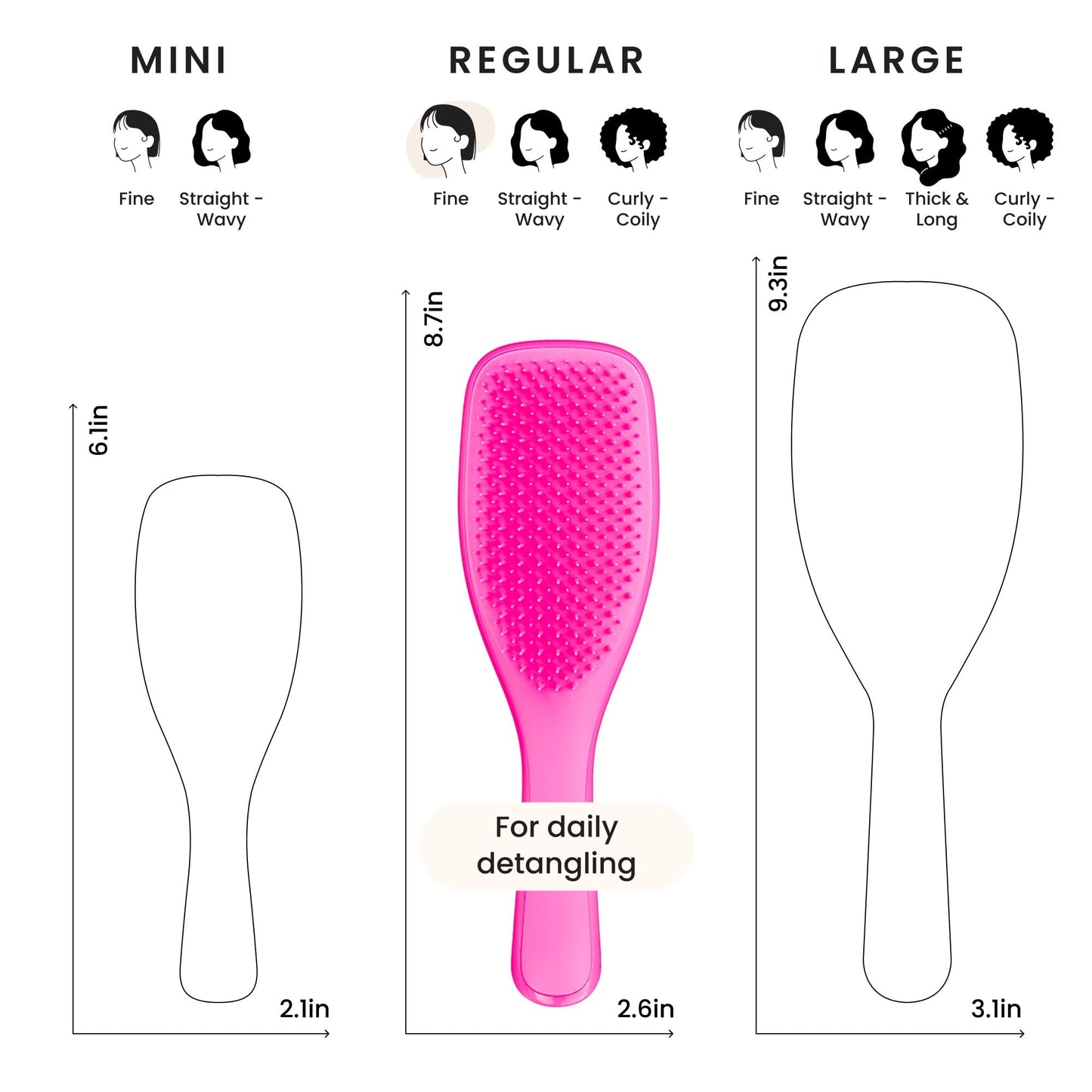 Tangle Teezer Fine Ultimate Detangler Brush, Dry & Wet Hair Brush to Detangle & Reduce Breakage for Fine Hair Types, Runway Pink