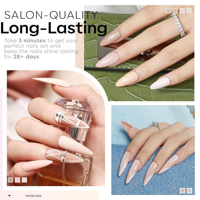 Modelones Nude Gel Nail Polish Set - 6 Neutral Colors for All Seasons | Soak Off Manicure Kit