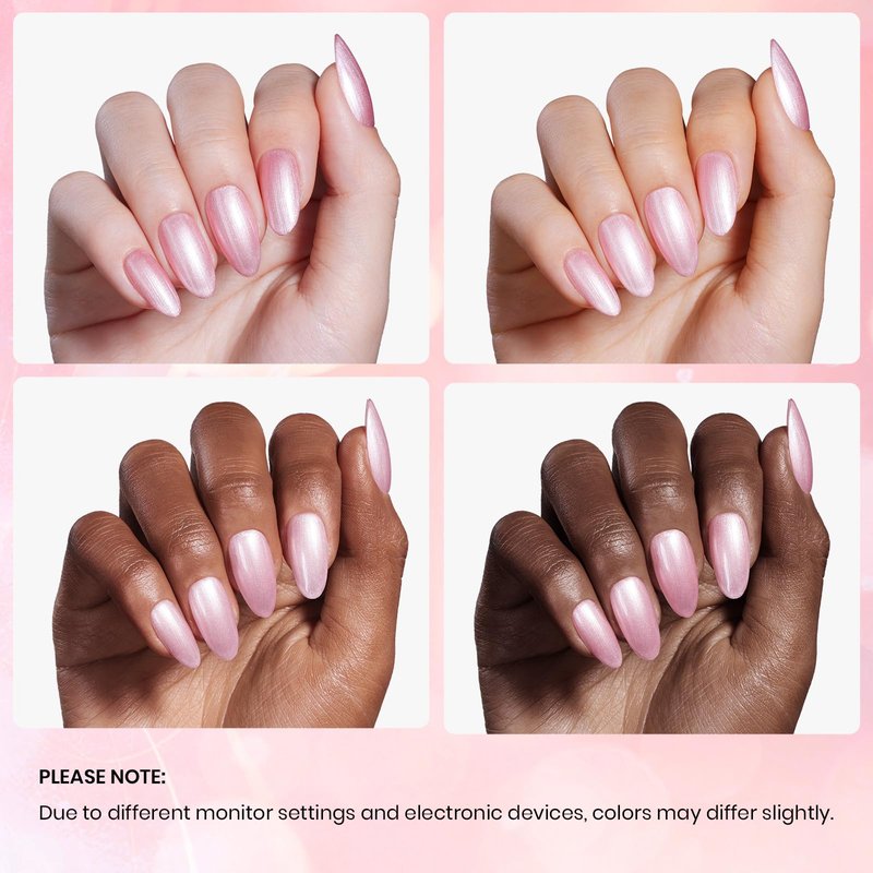Beetles Pearl Pink Gel Nail Polish – Soft Afternoon Mermaid Gel Polish, 15ml Thread Effect Pink Nails Swirl Shell UV LED Soak Off Gel Manicure