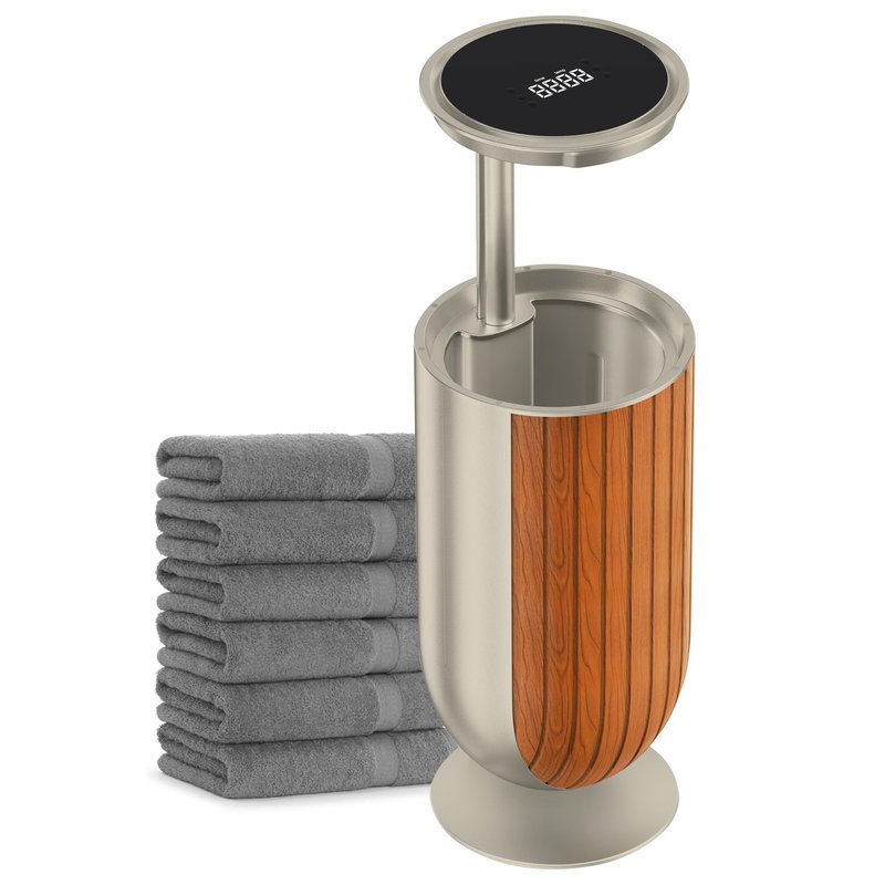 EZZINI 27L Large Towel Warmer Bucket Dryer – Rapid Heating with Automatic Lift Cover, Negative Ion Freshening, 4 Heat Settings & Aromatherapy – Perfect for Towels, Blankets & Bathrobes (Gold)