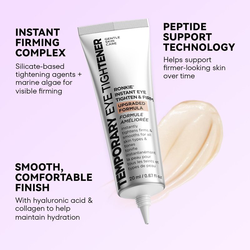 RONKIE Instant Firm Eye Tightener: Upgraded Formula for Women Helps Reduce Eye Bags Puffiness and Wrinkles in 3-5 Minutes When Time Matters 0.67 oz
