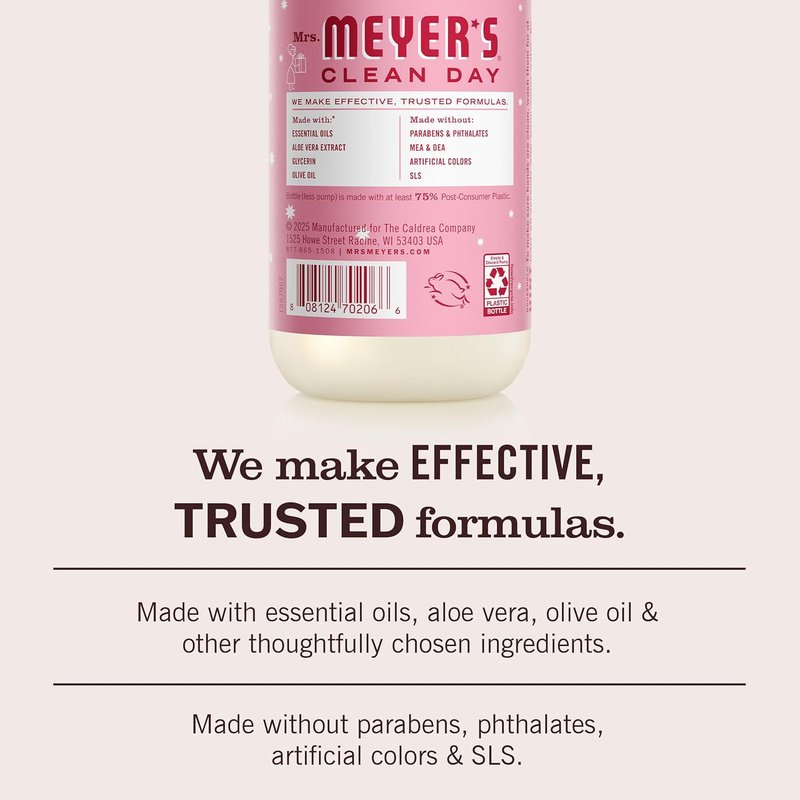 Mrs. Meyer's Clean Day Hand Soap - Peppermint Scent | 12.5 Fl Oz Bottle for Refreshing Cleanliness