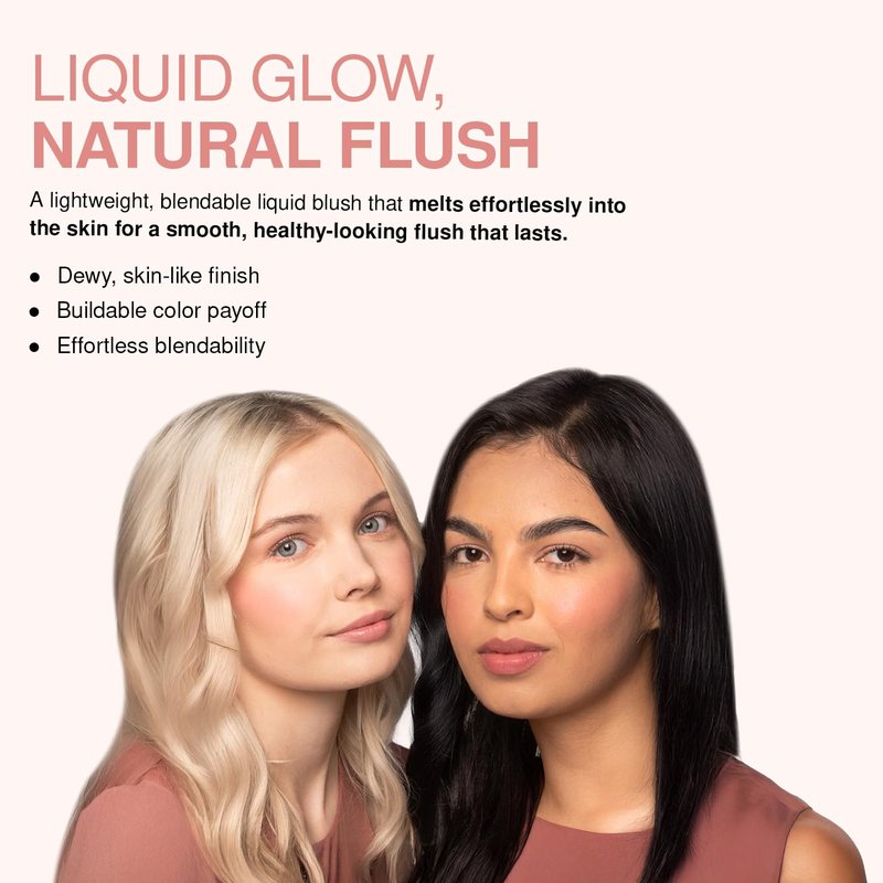 Palladio Liquid Blush for Cheeks & Lips 2-in-1 Makeup, Weightless Cream Formula, Smudge Proof Long-Wearing, Natural Look, Dewy Finish, Cool Pink