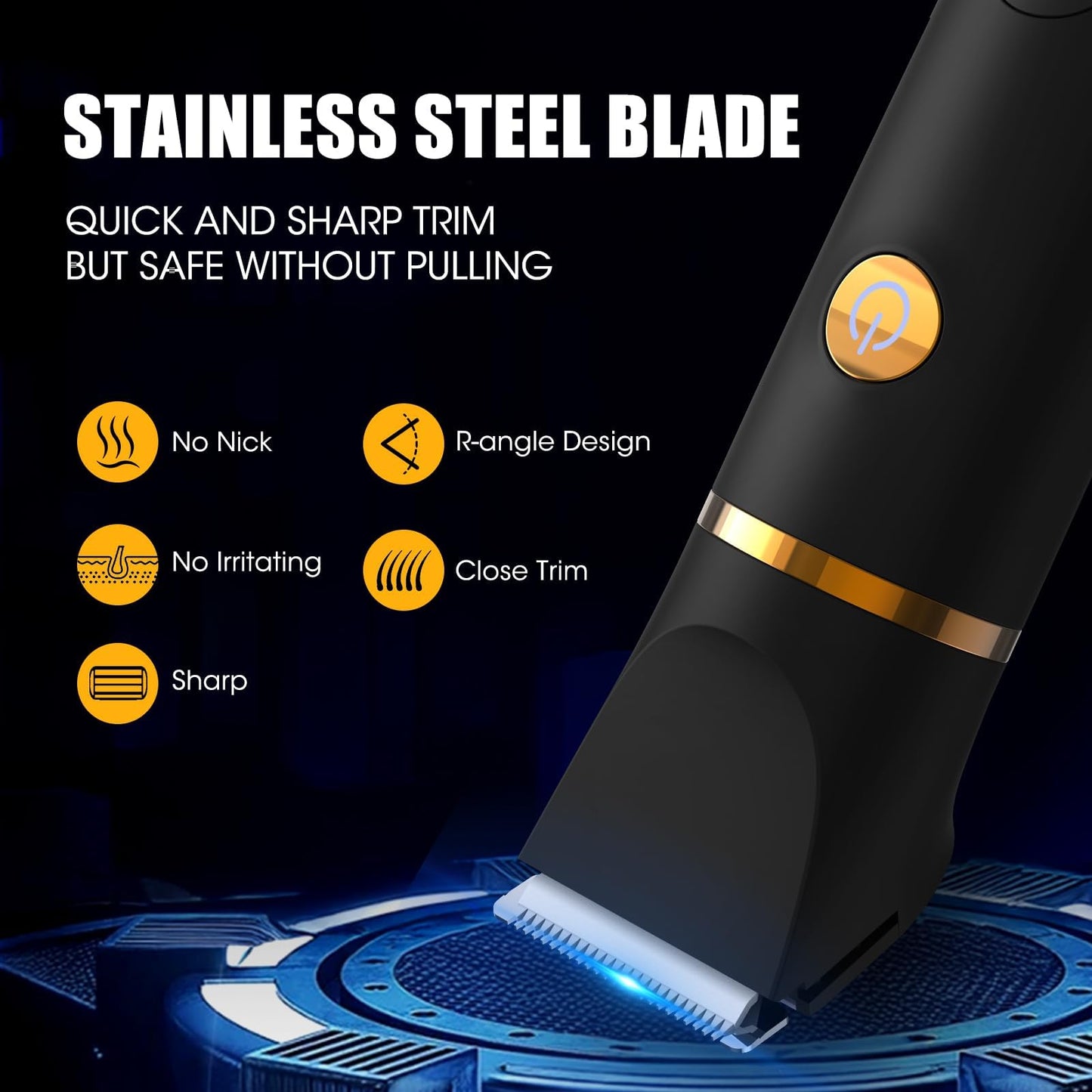 Qreeyx Manscape Body Trimmer for Men, 3 in 1 Men's Grooming Kit with Pubic/Nose Hair Trimmer & Ball Shaver for Nose/Balls/Groin/Legs/Chest Hair Removal, LED Display, IPX6 Waterproof, Gifts for Him Dad