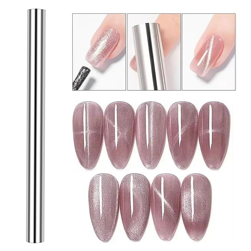 MOLILON 29 Pieces Cat Eye Magnet for Nails Cat Eye Gel Nail Polish Magnet Round Magnet Beads 3d Cat Eye Nail Magnetic Nail Polish Tool Cat Eye Magnet Stick for Nail Art Accessories
