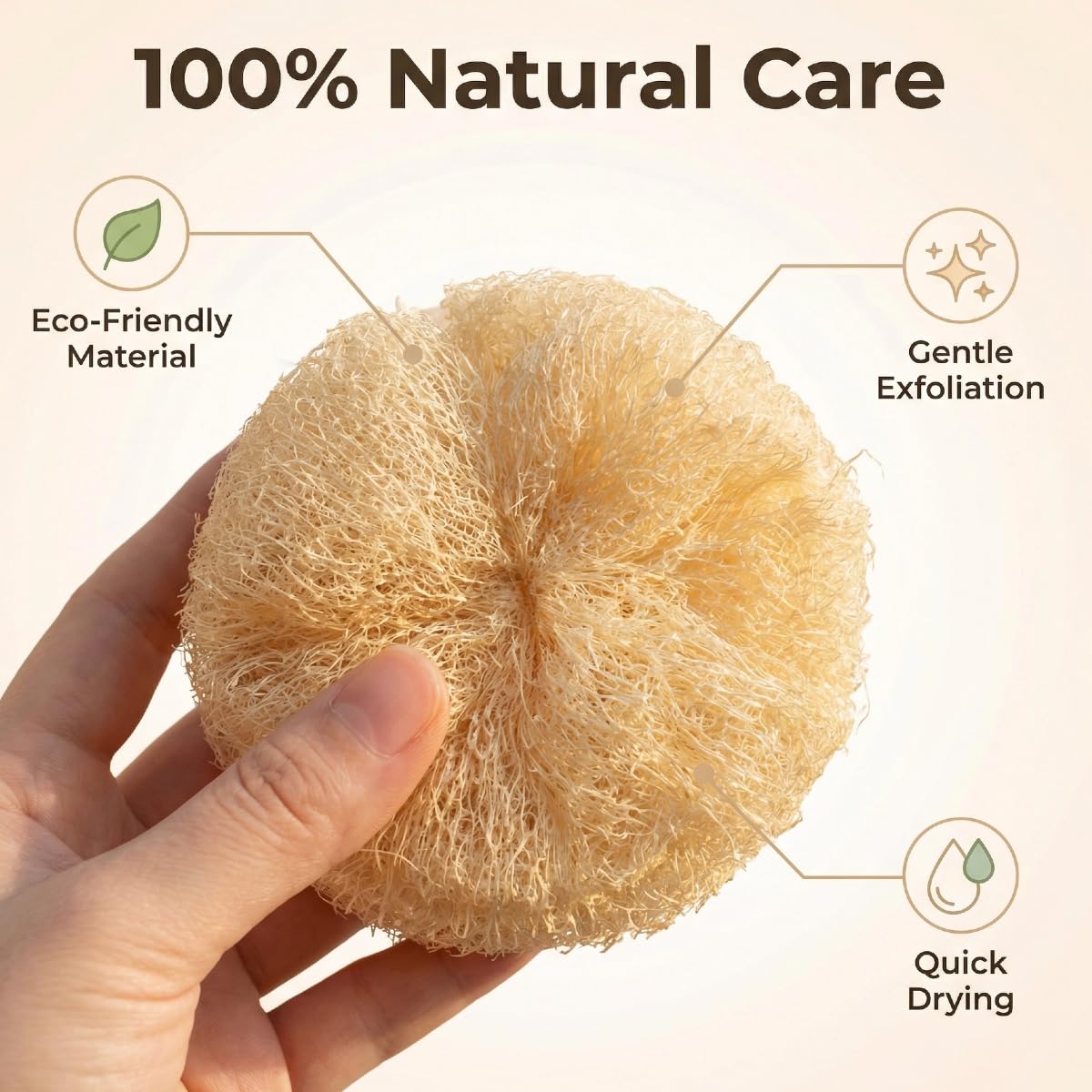 Natural Loofah Sponges 2 Pack of Organic Loofahs（Two Whole loofah） Exfoliating Scrubber Friendly 100% All Natural luffa Cleaning for Deep Clean Skin Care Bath Spa Shower Women