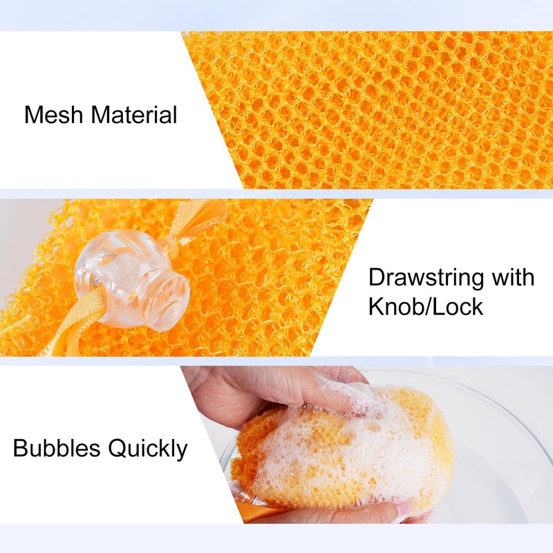 6 Pack Mesh Soap Bags for Soap Bars, Hangable Bar Soap Pouch, Soap Pouch for Shower with Drawstring Closure, Colorful Soap Saver Bag for Body Wash, 3.9 * 6 in