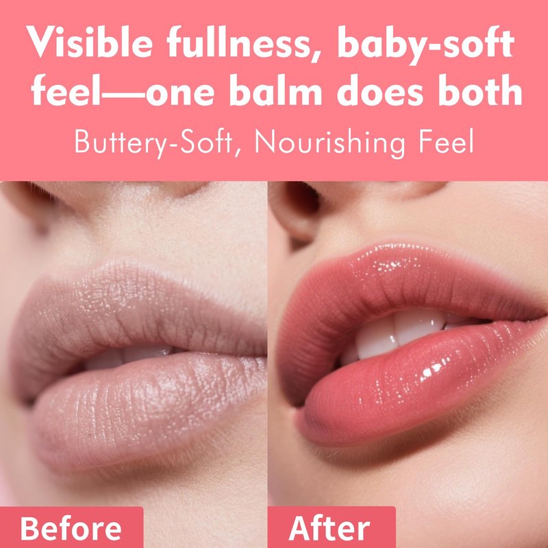 KIMUSE 6 Pcs Tinted Lip Butter Hydration Balm Set, 6 Flavored Shades Hydrating Plumping Gloss with Hyaluronic Acid & Vitamin E, Sheer Tint, Non-Sticky | Vegan Lip Care Makeup for Dry Lips & Daily