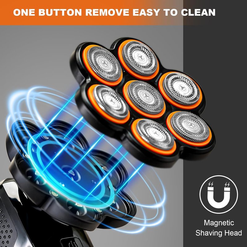 Head Shavers for Bald Men | Rechargeable Electric Razor - 120min Runtime, Waterproof Wet/Dry Grooming Kit