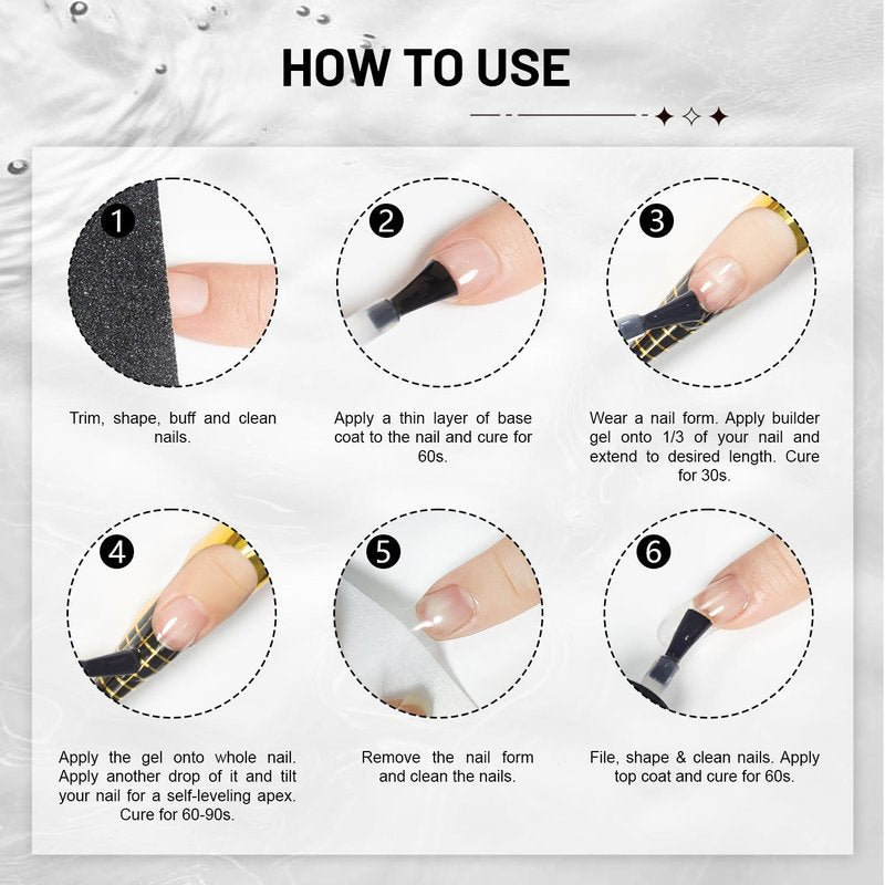 JODSONE 10ml Builder Gel for Nails - Clear Thickening Solution for Nail Extensions | Long-Lasting DIY Art