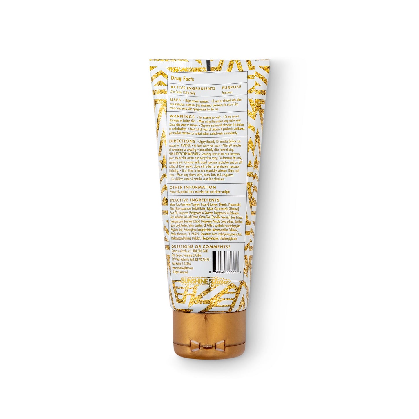 Sunshine & Glitter | ALL THE SPARKLE | Biodegradable GLITTER & MINERAL SHIMMER SUNSCREEN SPF 30 | 100% MINERAL ZINC OXIDE | REEF FRIENDLY | Water Resistant | TSA APPROVED TRAVEL READY 3.4 Oz