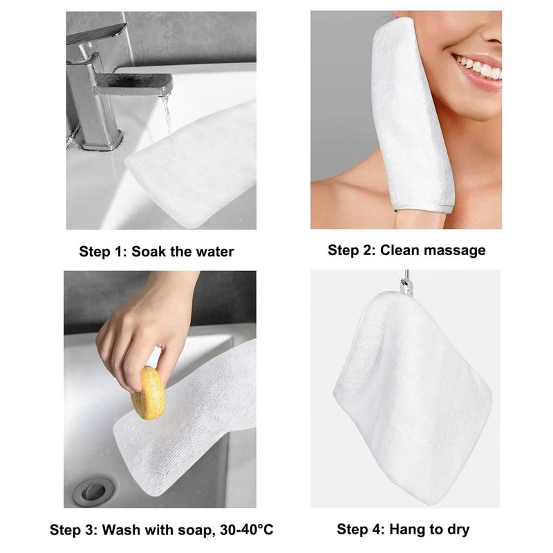 PHOGARY Microfiber Face Cloths, 6"x8" Fast Drying Bath Mitts Washcloth, Super Absorbent Soft Lightweight Towel Body Facial Cloths Small Wash Mitt for Travel Showering Washing Face, 6 Pack, White