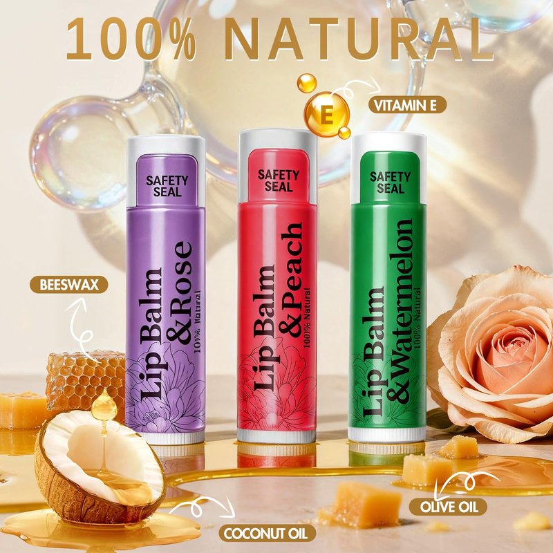 RBUGR 40 Pack Lip Balm - 12 Flavored Beeswax Moisturizing & Soothing Natural Lip Balms in Bulk Set for Women, Gifts Stocking Stuffers Party Favors (4.2g/0.15oz)