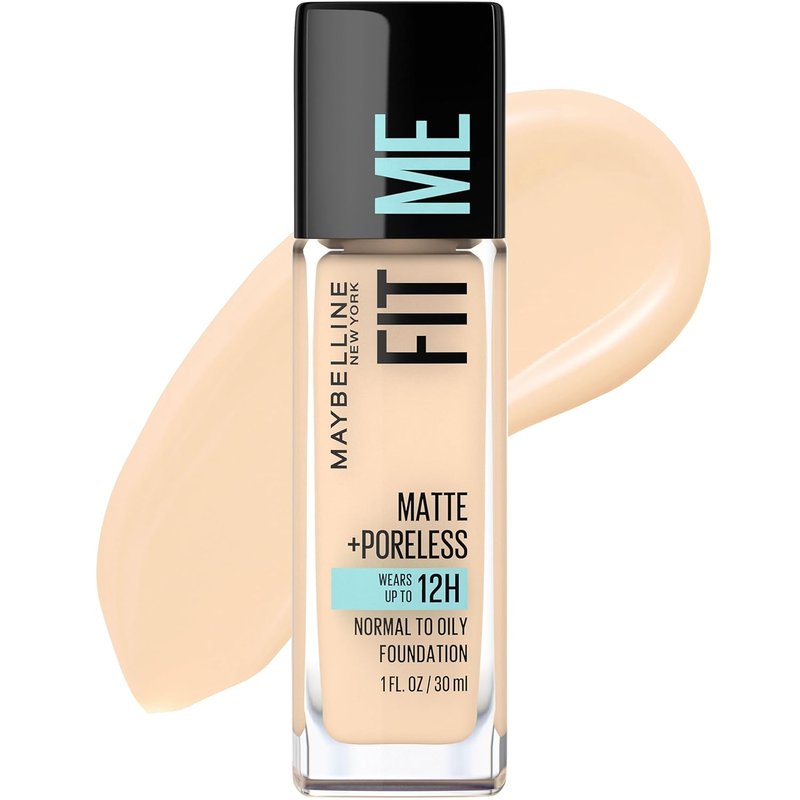 Maybelline Fit Me Matte + Poreless Liquid Foundation - Oil-Free, Light Beige, 1 oz