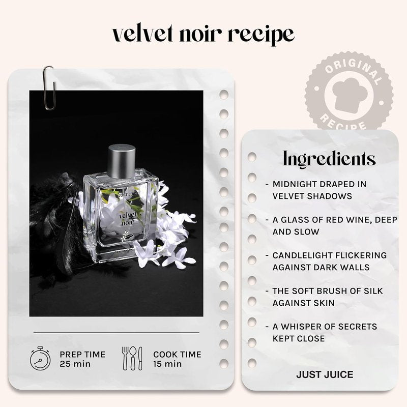 Just Juice Velvet Noir - Crisp Jasmine Perfume for Women & Men - Floral Musk Travel Size 0.33 oz