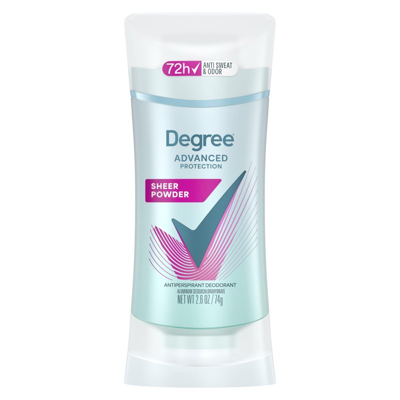 Degree Advanced Protection Antiperspirant Deodorant Sheer Powder for 72-Hour Sweat & Odor Control for Women, with Body Heat Activated Technology, 2.6 oz