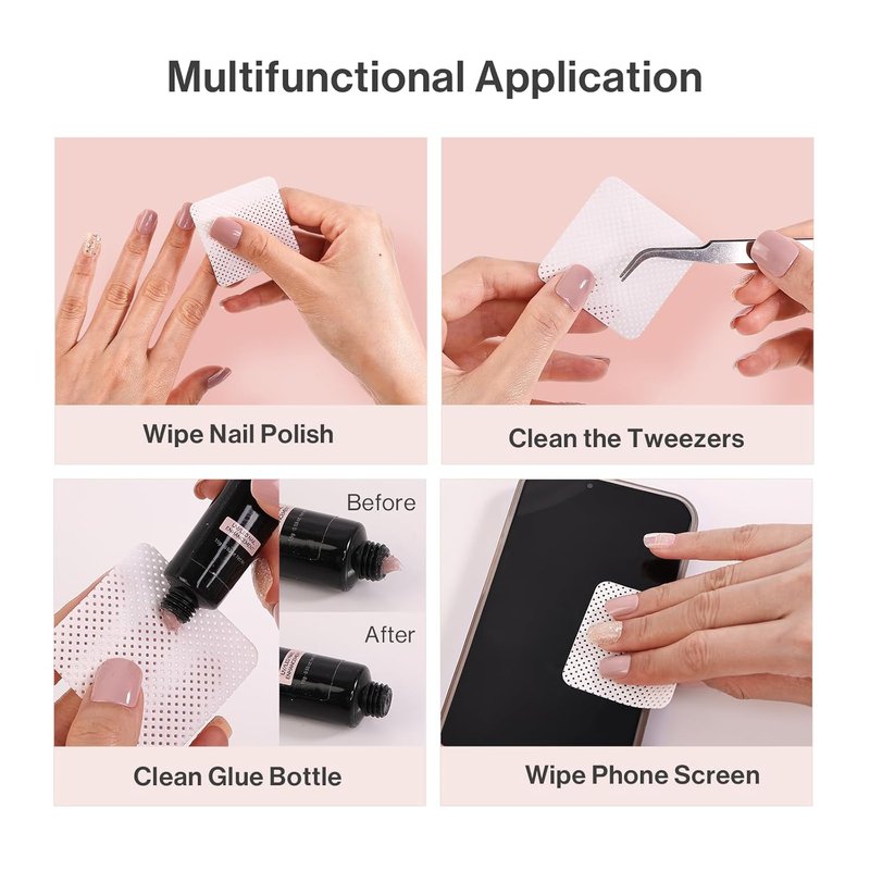 MelodySusie Lint-Free Nail Wipes - 1050 Pcs Super Absorbent Soft Non-Woven for Polish & Extensions