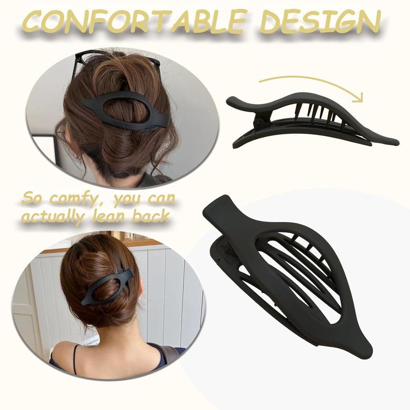 Flat Claw Clips for Women - Large Non-Slip Duckbill Hair Clips | 6-Pack Matte Accessories for Thick & Thin Hair