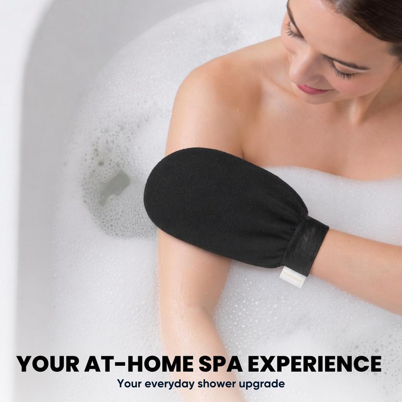 VINGT-NEUF Premium Exfoliating Gloves for Shower 1Pcs, 100% Viscose Deep Exfoliating Body Scrubber, Dead Skin Remover, Washcloth Body Exfoliator Scrubber for Self-Tan Removal, Smooth & Renewed Skin