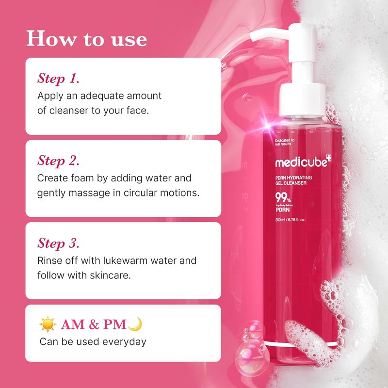Medicube PDRN Jelly To Foam Cleanser - Hydrating Daily Face Wash for All Skin Types | 200ml