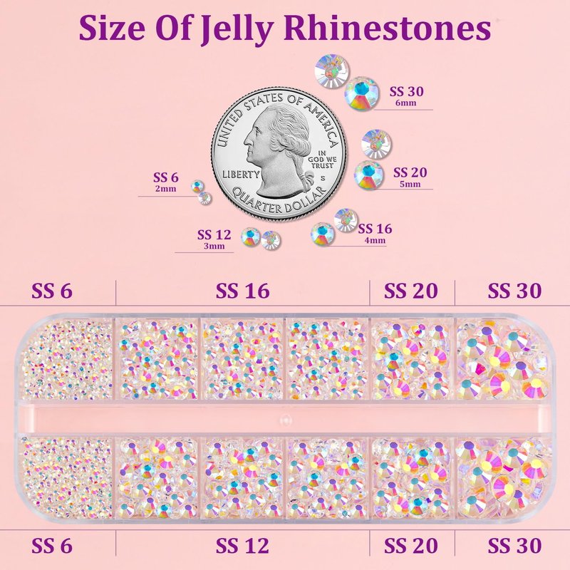 Resin Rhinestones for Crafting with 3Pcs 10ml B7000 Jewelry Glue, 2 Boxes Transparent AB Flatback Gems Crystals Diamond for Bedazzling Crafts DIY Nail Art Makeup,Gems for Clothing Tumblers Shoes
