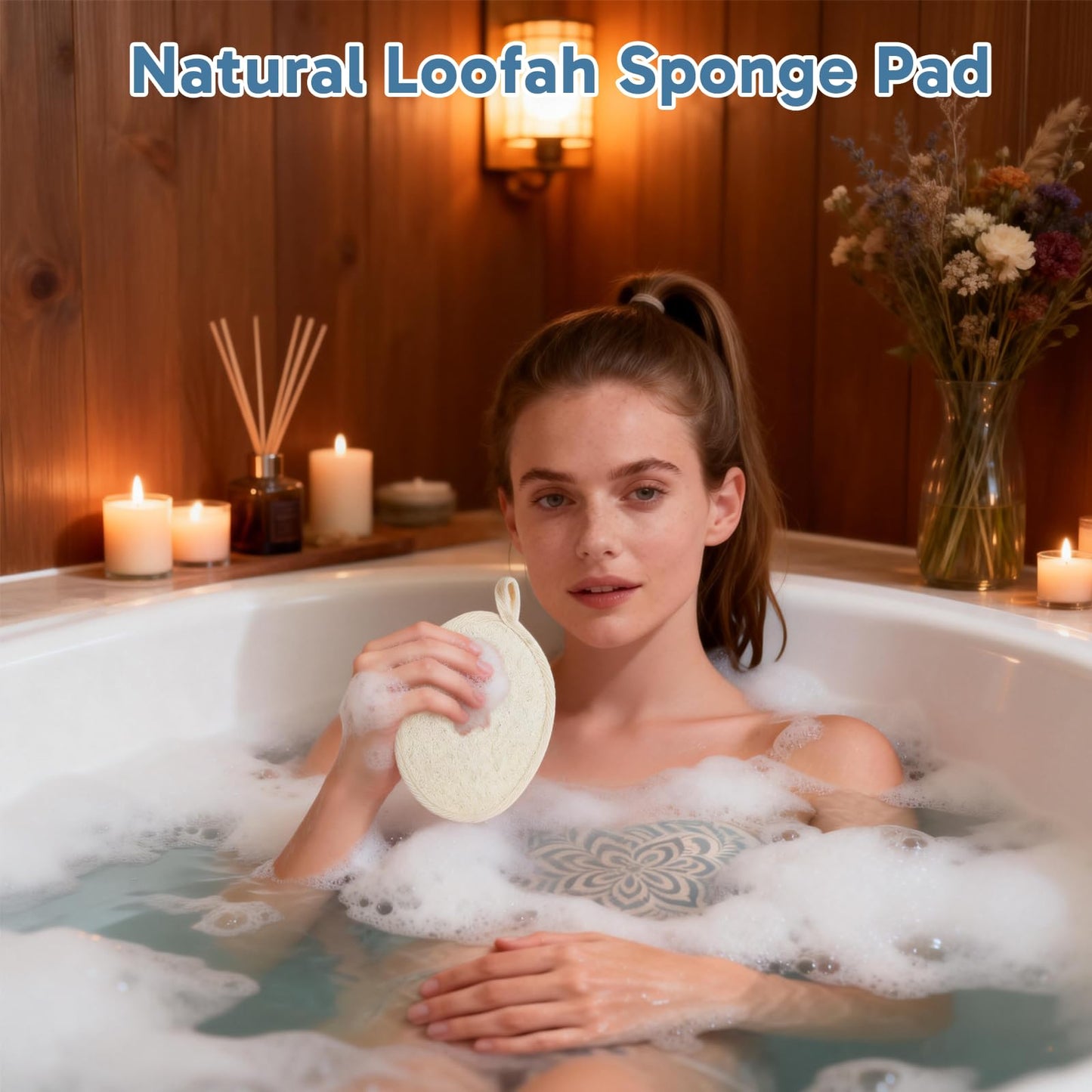 4Pcs Magic Exfoliating Bath Sponge Set, Exfoliating Sponge, Bath Sponges, Includes 2 Exfoliating Sponge and 2 Loofah Scrubbers, Dead Skin Remover for Body, Super Soft Exfoliate Body Scrubber