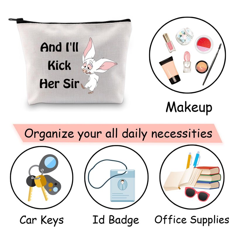JXGZSO Bartok Inspired Cosmetic Bag Bartok Movie Lover Gift And I'll Kick Her Sir Makeup Bag