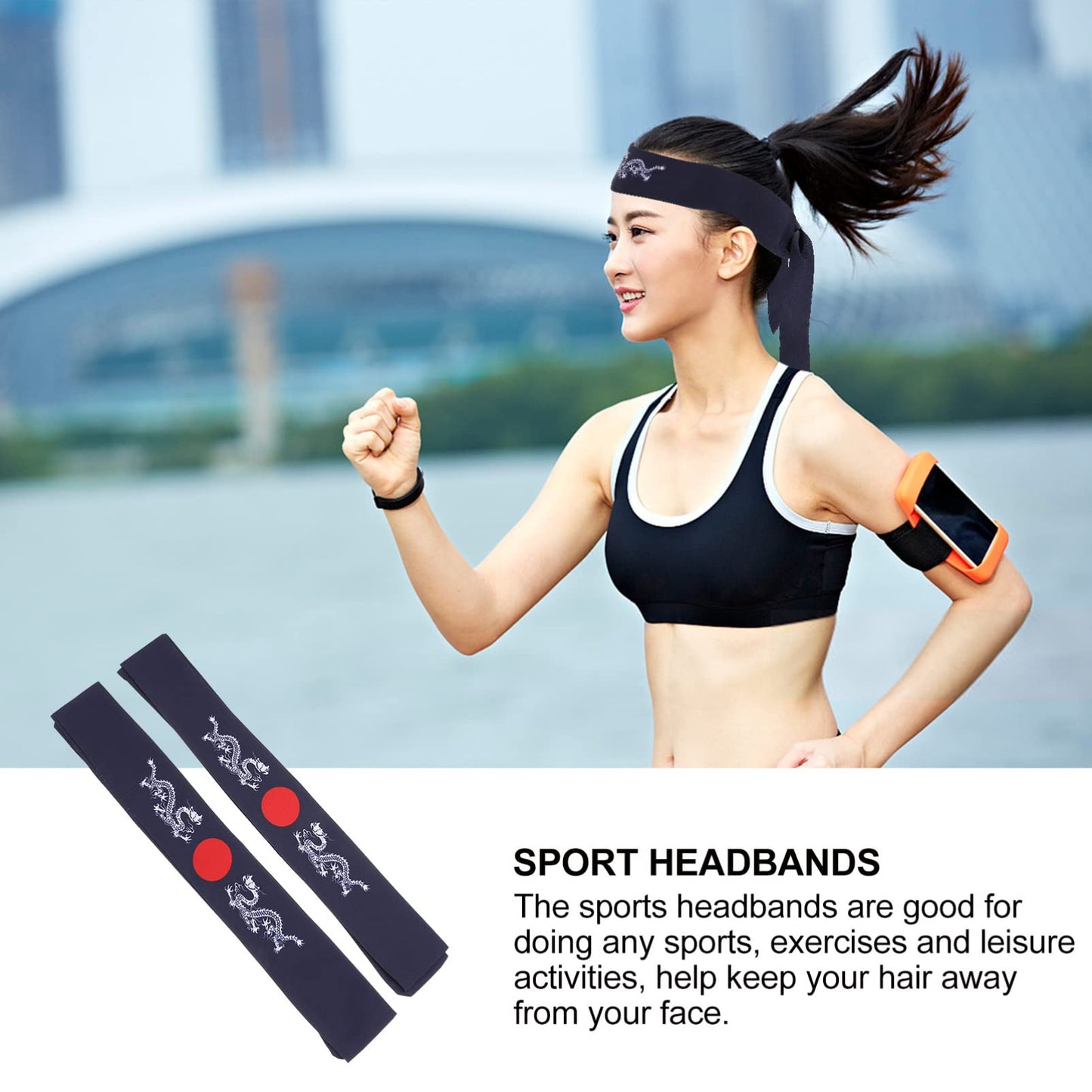Uonlytech Mens Headband 2pcs Japanese Bushido Headbands, Bushido Hachimaki Chef Bandana Tie Samurai for Sports Exercise Cooking Kitchen Bandana