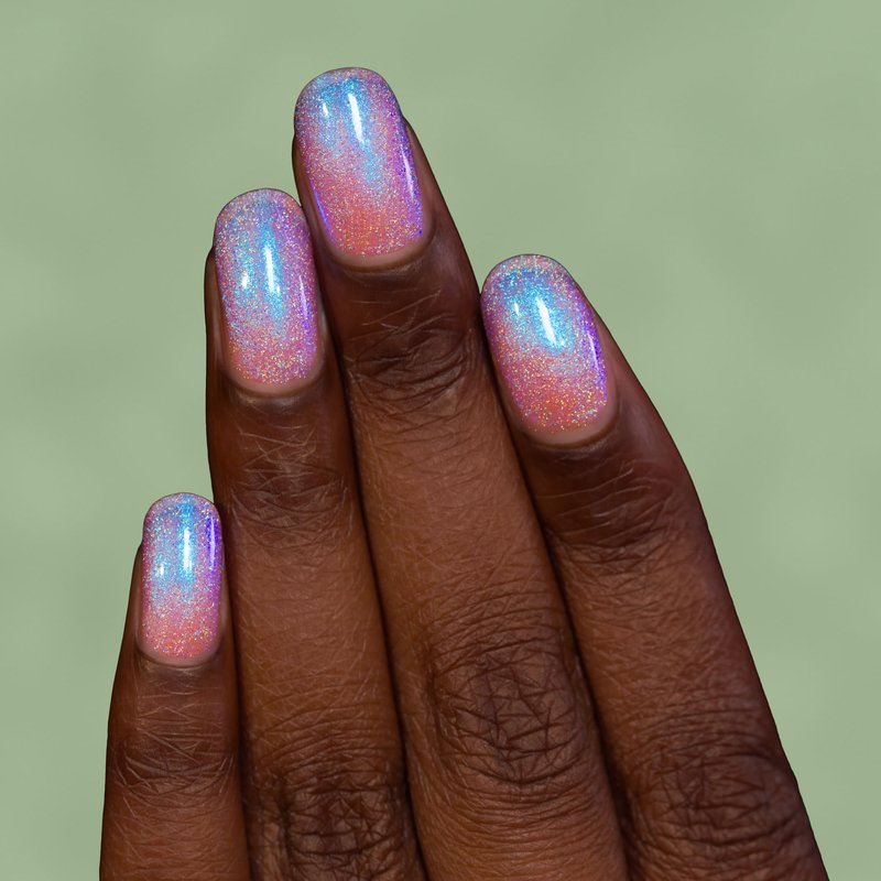 ILNP Flower Child - Pink Holographic Nail Polish, Blue Shimmer Jelly, Sparkly Iridescent Glitter, Quick Dry Non Toxic Vegan Polish