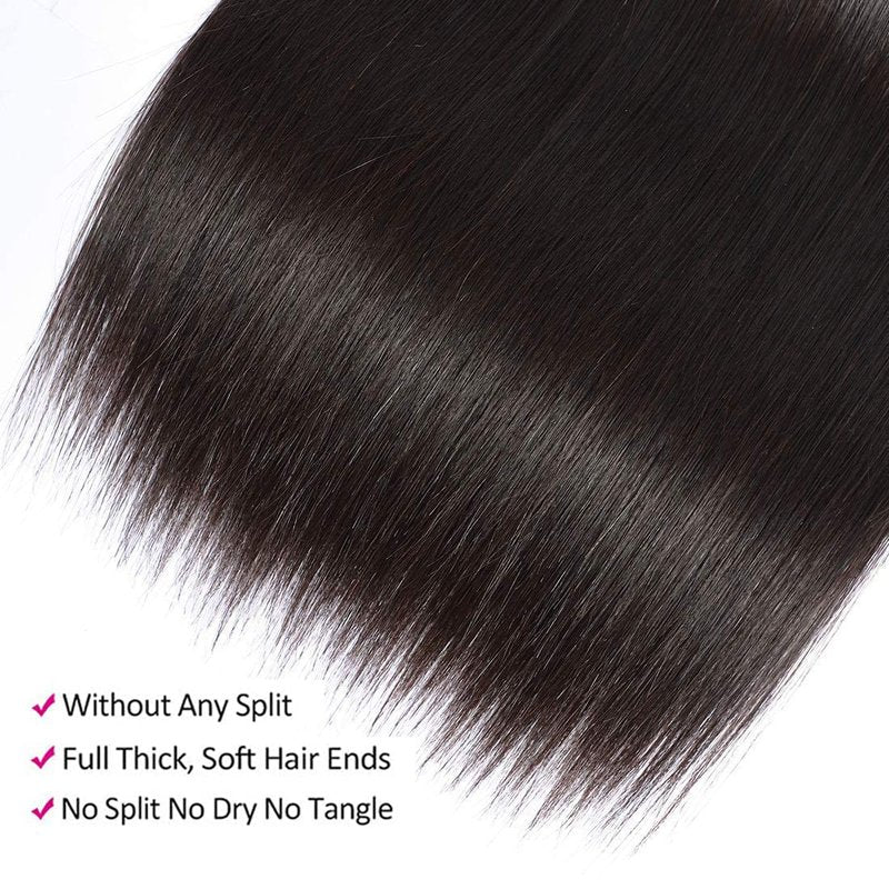 30-Inch 10A Straight Human Hair Bundle - 100% Unprocessed Brazilian Virgin Weave