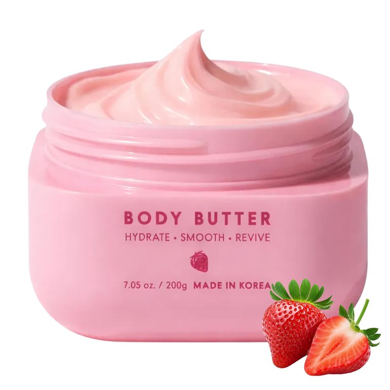 Skiennix Collagen Body Butter - Anti-Aging Strawberry Milk Formula for Soft, Dewy Skin - 7 Fl Oz