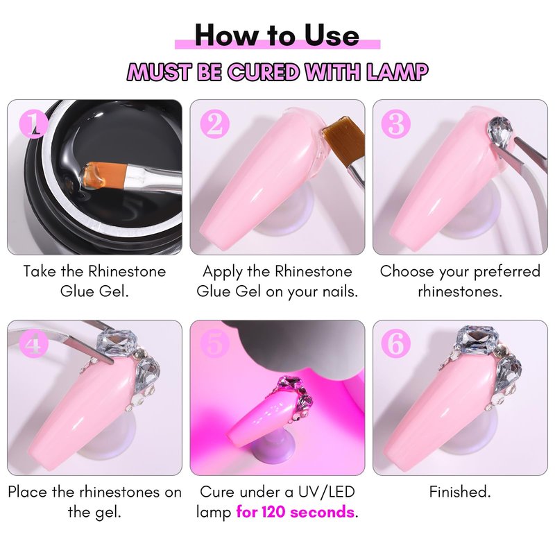 Makartt Nail Rhinestone Glue Gel with Brush Pen Set, 15ml Clear Nail Gem Glue Wipe-Off Super Strong Adhesive Nail Art Glue Gel for Nail Decorations 3D Stones Charms Flowers, Nail Lamp Needed