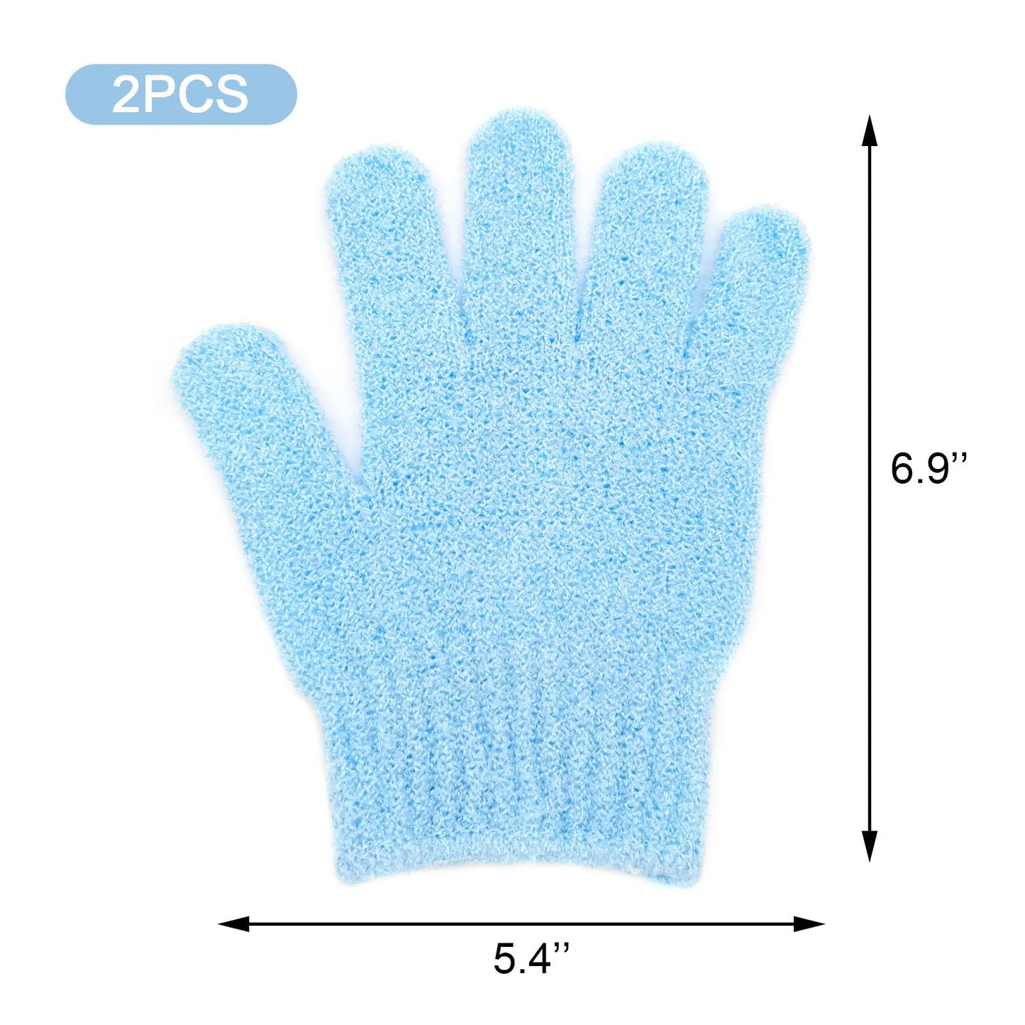 BlingKingdom 1 Pair Bath Gloves for Shower Exfoliating Wash Gloves Shower Mitts for Women Beauty Spa Massage Skin Shower Body Scrubber (Blue)