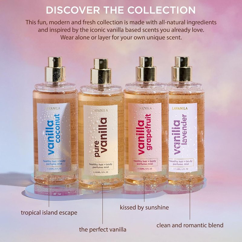 Lavanila Vanilla Lavender Hair & Body Mist - Calming 5 Oz Spray | Lightweight Fragrance for Women