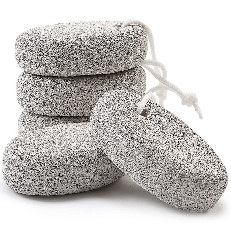 Natural Foot Pumice Stone for Feet, Borogo 5-Pack Lava Pedicure Tools Hard Skin Callus Remover for Feet and Hands - Natural Foot File Exfoliation to Remove Dead Skin, Heels, Elbows, Hands