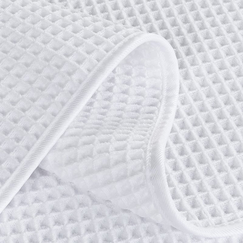 POLYTE 430 GSM Microfiber Lint Free Washcloth Face Towel, 13 x 13 in, 4 Pack (Waffle Weave)