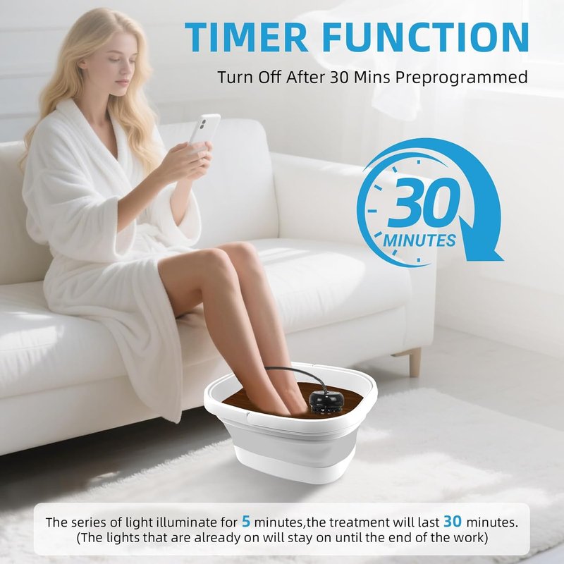 Skiennix Ionic Foot Bath Detox Machine - Remove Toxins with 2 Arrays & 80 Liners | Folding Bathtub Gift for All