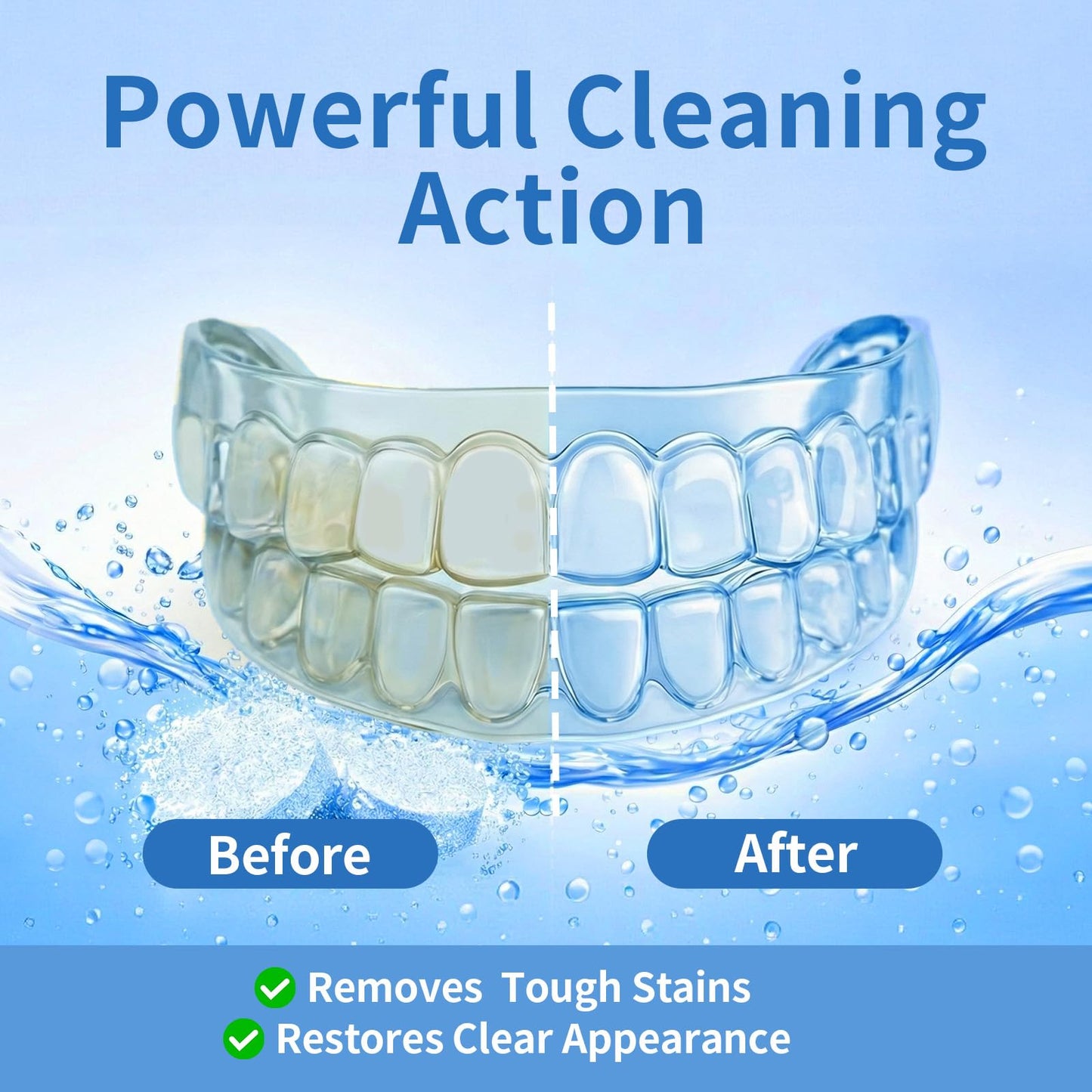 SPEQUIX Retainer Cleaner Tablets for Invisalign, Mouth Guard Cleaner Tablets for Dental Appliances, Denture Cleaning Tablets 60 Counts