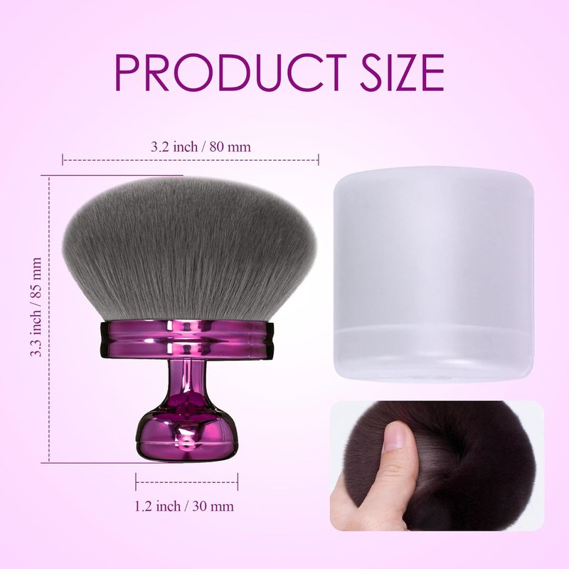 Blend & Blur Extra Large Body Makeup Brush - Perfect for Self Tanner & Bronzer | 76mm Round Head with Case (Purple)