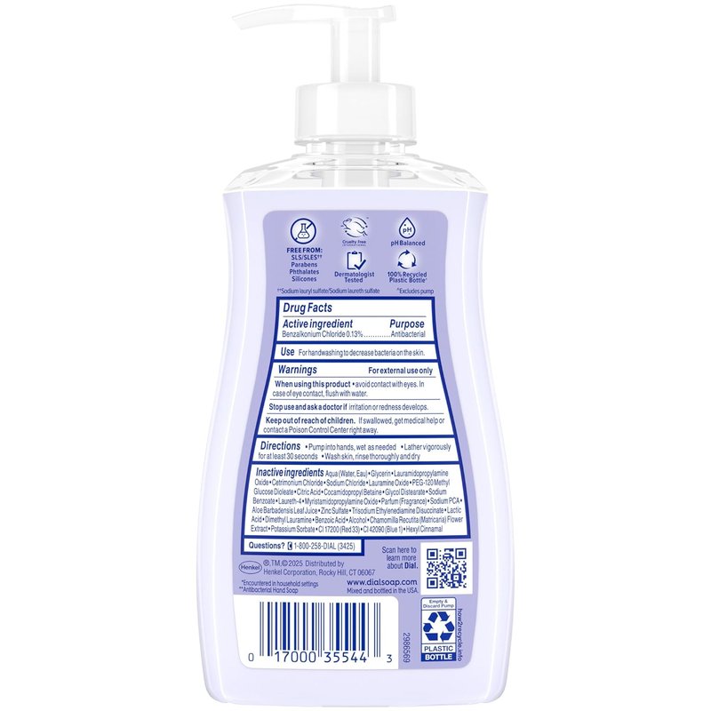 Dial Antibacterial Liquid Hand Soap - Hydrating Chamomile Formula | 11oz (Pack of 4)