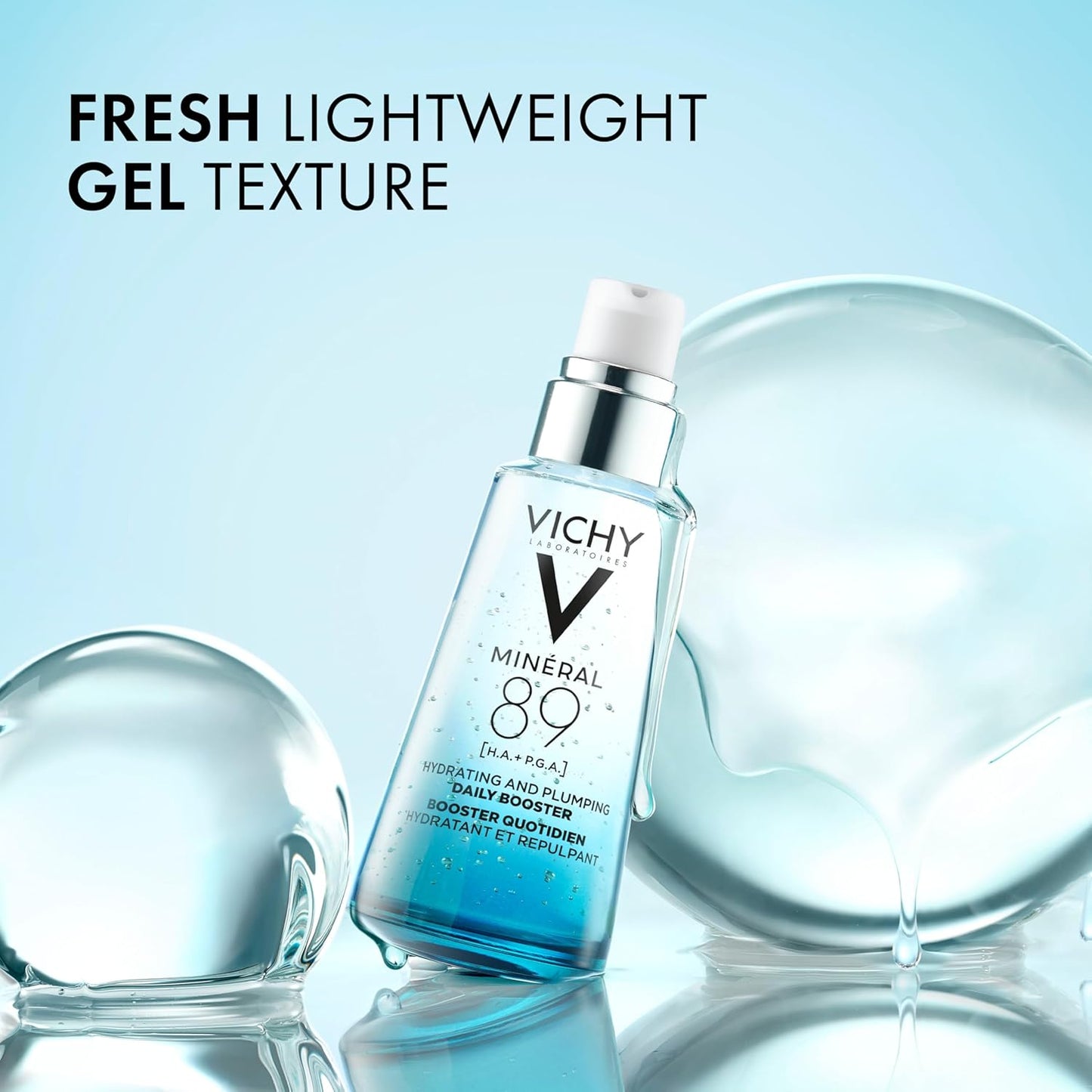 Vichy Mineral 89 Booster - Pure Hyaluronic Acid Serum for Plump, Hydrated Skin | Lightweight & Oil-Free