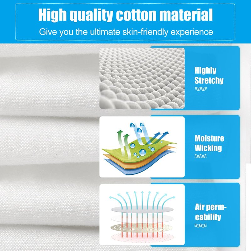 4 Pairs White Gloves, Breathable Cotton Gloves for Dry Hands Sleeping, Washable Eczema Moisturizing Glove Overnight for Women Men, Christmas Wedding Costume Work Glove for Serving Inspection