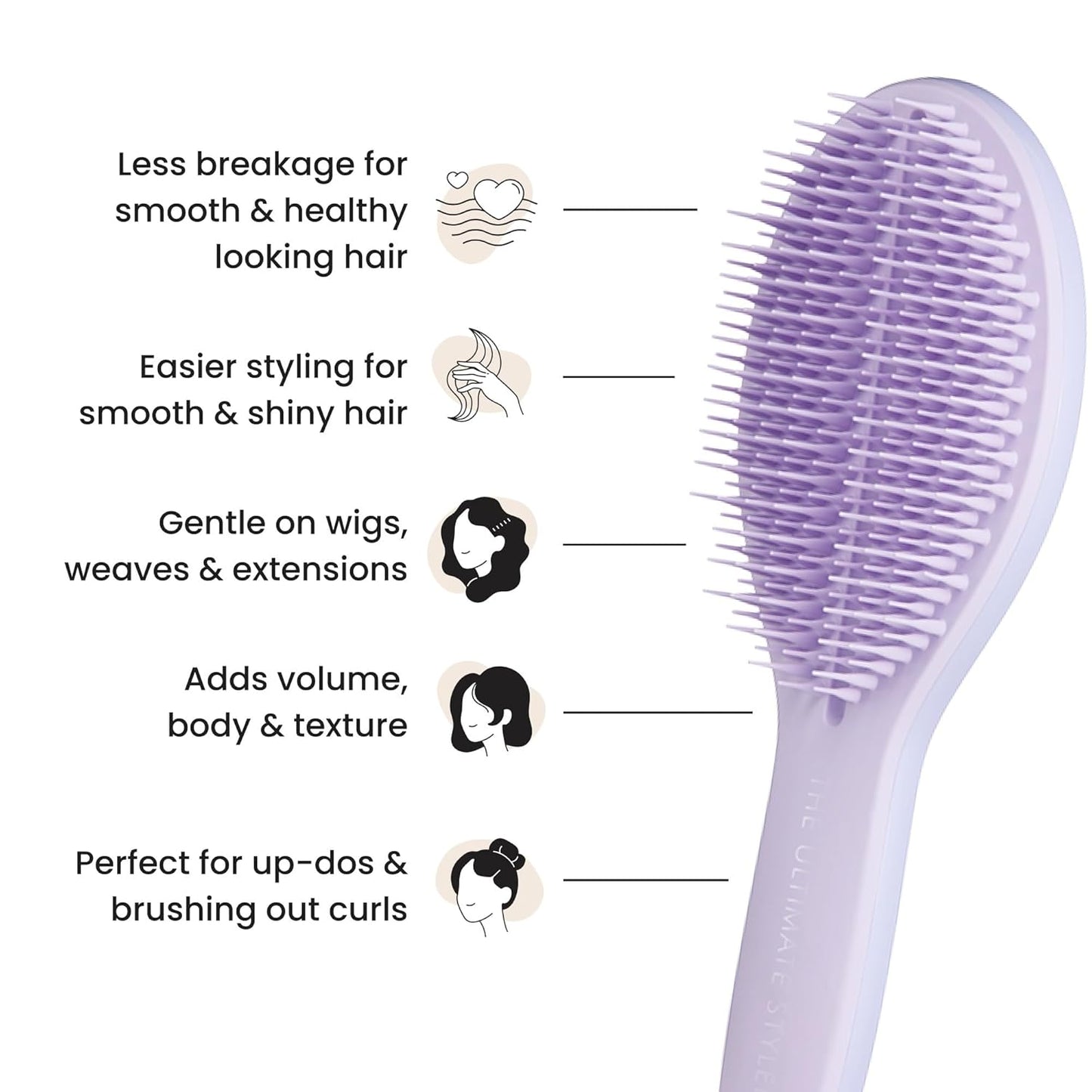 Tangle Teezer The Ultimate Styler Hair Brush - Adds Volume, Texture & Shine | Lilac Cloud