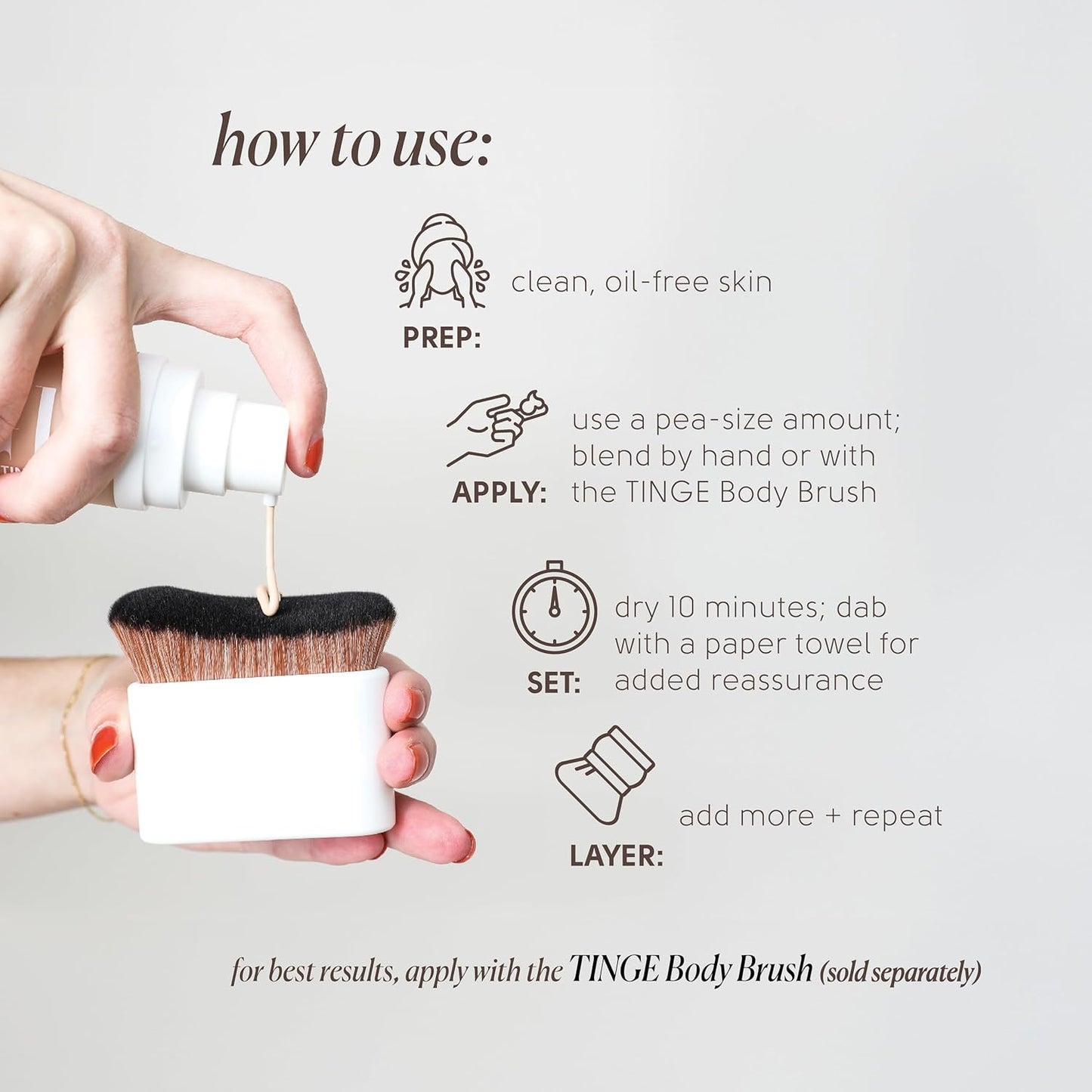 Tinge Body Makeup - Water & Transfer Resistant Cream for All Skin Types | Medium Coverage, 3.38 Fl Oz - Deep Cool