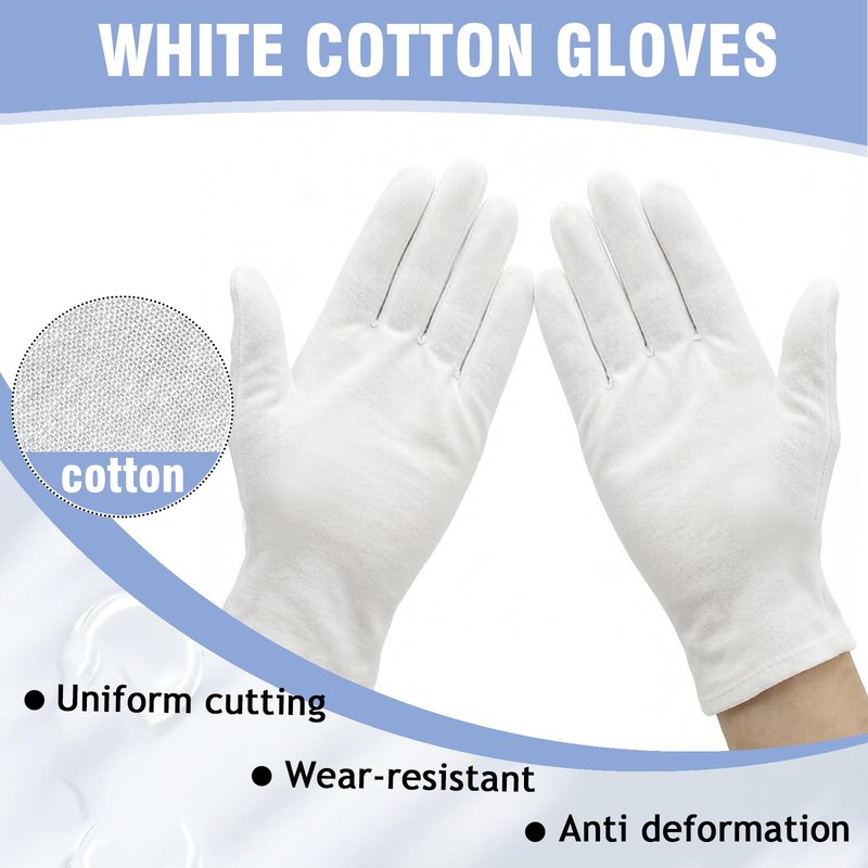 36PCS White Cotton Gloves for Hand Repair, 100% Cotton Sleeping Moisturizing Gloves for Women Dry Hands, White Glove for Eczema Relief, Spa Care, Jewellery Inspection - One Size Fits Most