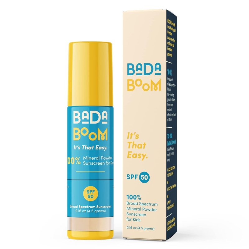Bada Boom Mineral Sunscreen Powder - SPF 50 Brush-On Formula for Kids & Sensitive Skin